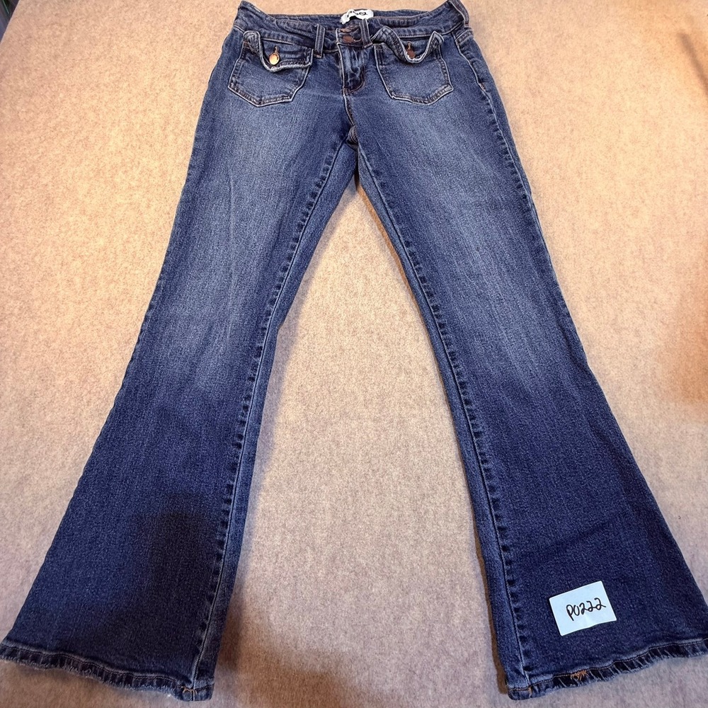 RSQ Womens Flared Blue Jeans Size 27 Medium Wash‎ Retro Front Pocket Flare Denim